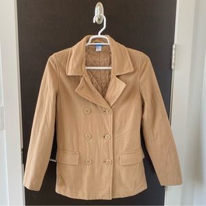 Double Breasted Wool Blend Coat